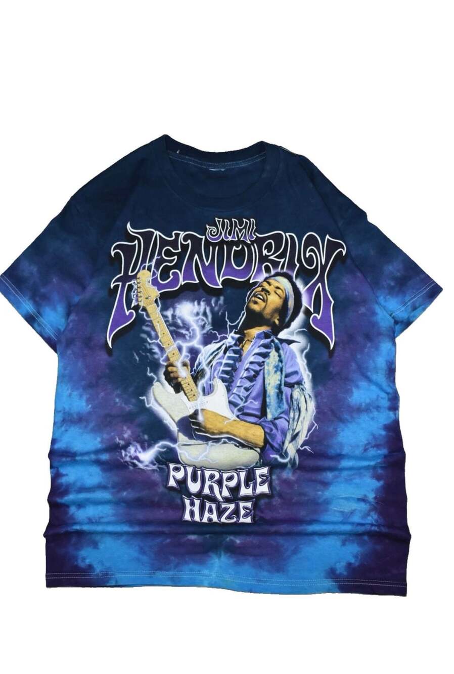 Jimi Hendrix Purple Haze Lightning Guitar Tie Dye T-Shirt